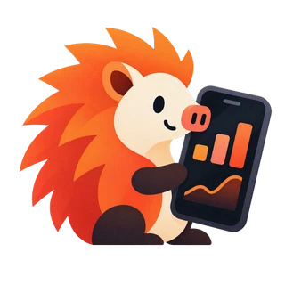 MobileHog logo: a hedgehog holding a phone with charts